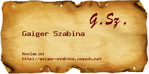 Gaiger Szabina névjegykártya