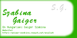 szabina gaiger business card